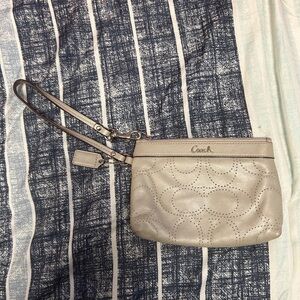 Coach Grey and Silver Wristlet